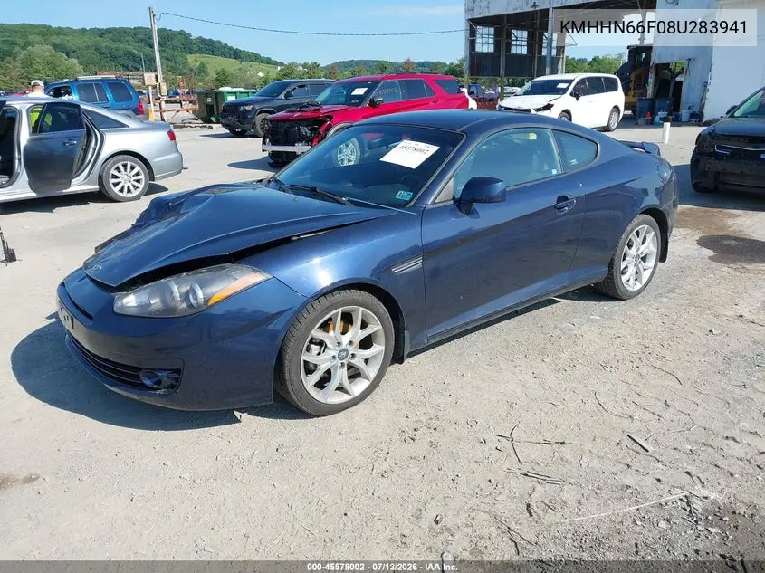 2008 Hyundai Tiburon Gt/Gt Limited/Se VIN: KMHHN66F08U283941 Lot: 45578002