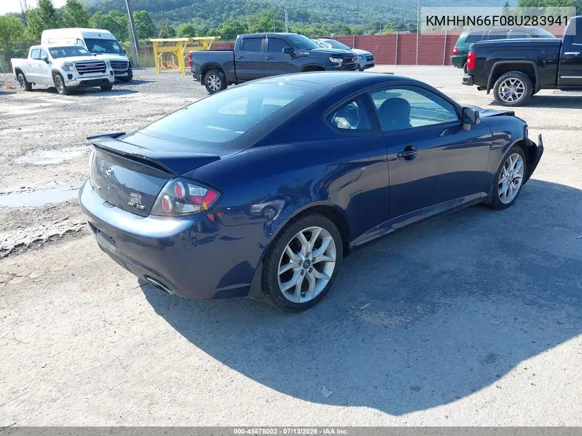 2008 Hyundai Tiburon Gt/Gt Limited/Se VIN: KMHHN66F08U283941 Lot: 45578002