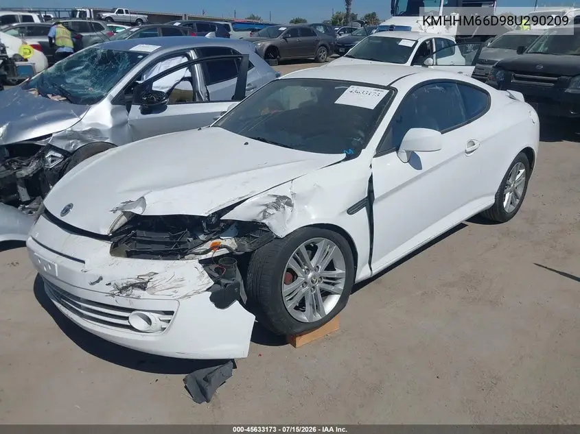 2008 Hyundai Tiburon Gs VIN: KMHHM66D98U290209 Lot: 45633173