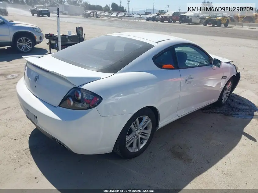 2008 Hyundai Tiburon Gs VIN: KMHHM66D98U290209 Lot: 45633173