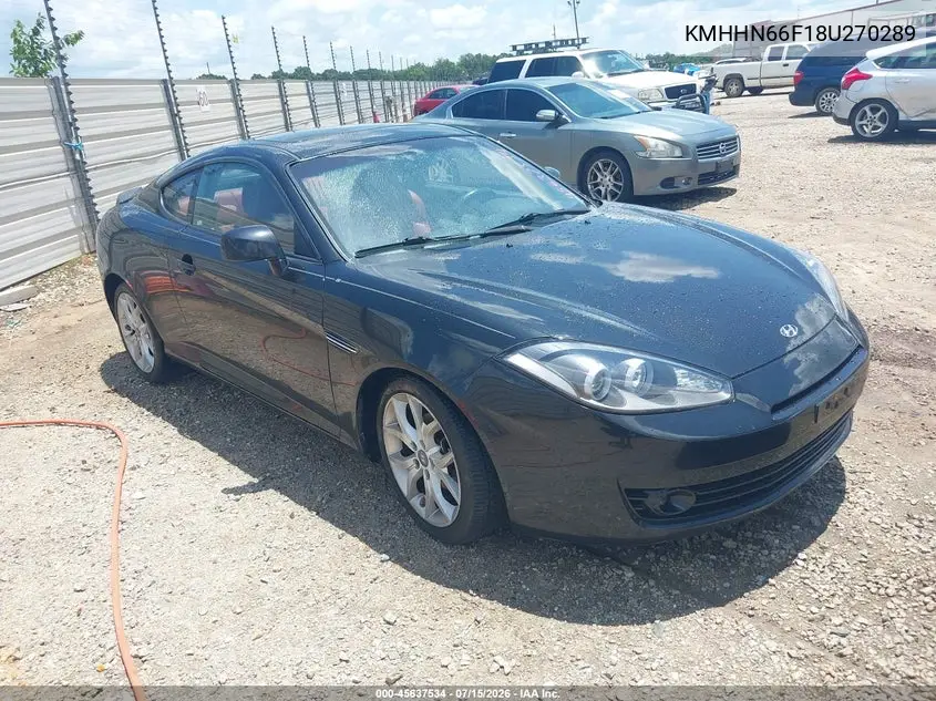 2008 Hyundai Tiburon Gt/Gt Limited/Se VIN: KMHHN66F18U270289 Lot: 45637534