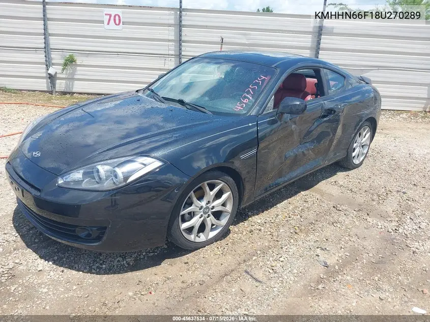 2008 Hyundai Tiburon Gt/Gt Limited/Se VIN: KMHHN66F18U270289 Lot: 45637534