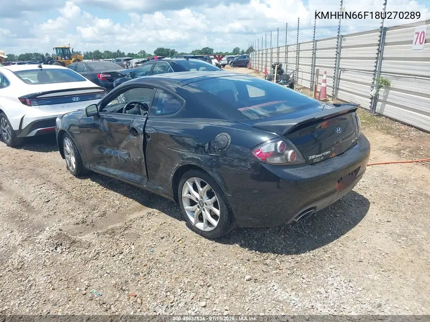 2008 Hyundai Tiburon Gt/Gt Limited/Se VIN: KMHHN66F18U270289 Lot: 45637534