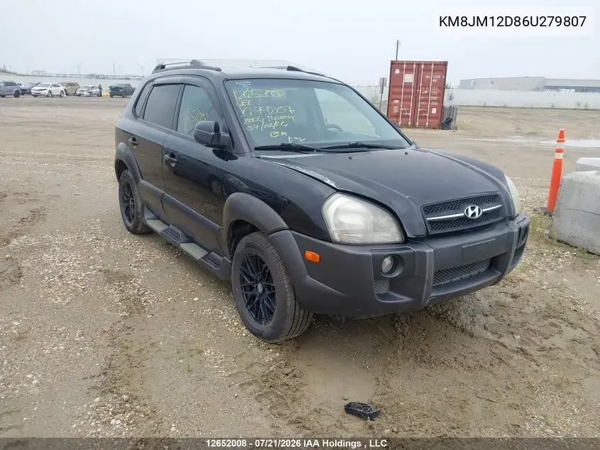 2006 Hyundai Tucson Gl V6 VIN: KM8JM12D86U279807 Lot: 12652008
