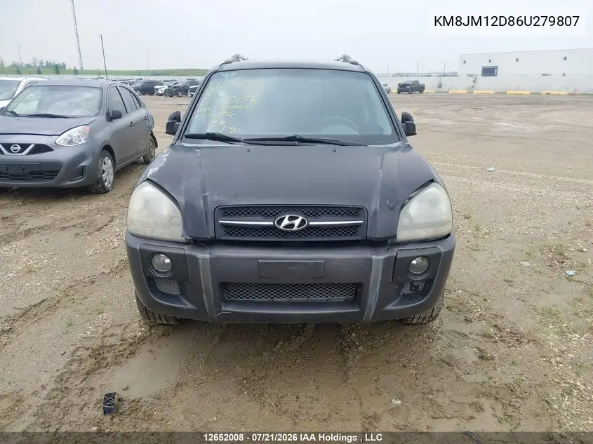2006 Hyundai Tucson Gl V6 VIN: KM8JM12D86U279807 Lot: 12652008