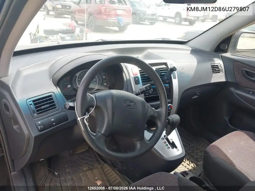 2006 Hyundai Tucson Gl V6 VIN: KM8JM12D86U279807 Lot: 12652008