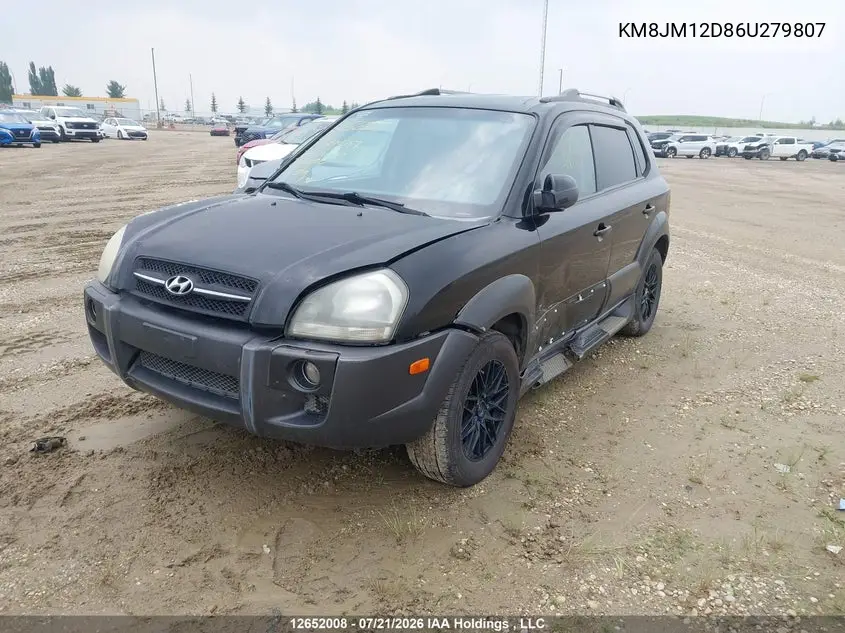 2006 Hyundai Tucson Gl V6 VIN: KM8JM12D86U279807 Lot: 12652008