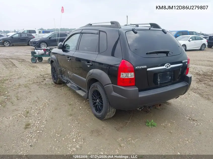 2006 Hyundai Tucson Gl V6 VIN: KM8JM12D86U279807 Lot: 12652008