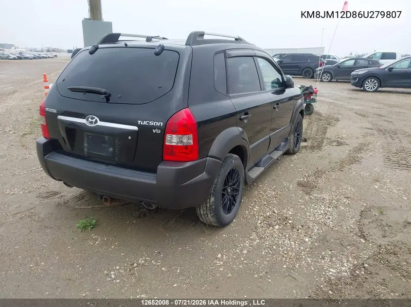 2006 Hyundai Tucson Gl V6 VIN: KM8JM12D86U279807 Lot: 12652008