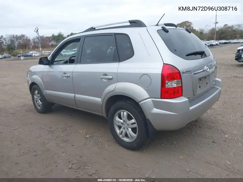 KM8JN72D96U308716 2006 Hyundai Tucson Gls/Limited