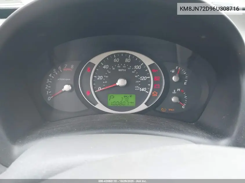 KM8JN72D96U308716 2006 Hyundai Tucson Gls/Limited