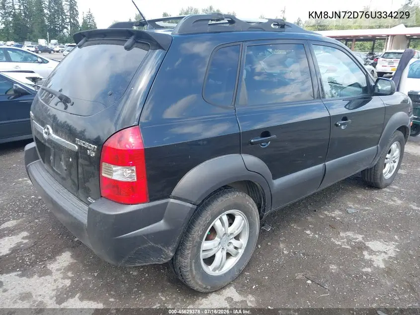 2006 Hyundai Tucson Gls/Limited VIN: KM8JN72D76U334229 Lot: 45629378