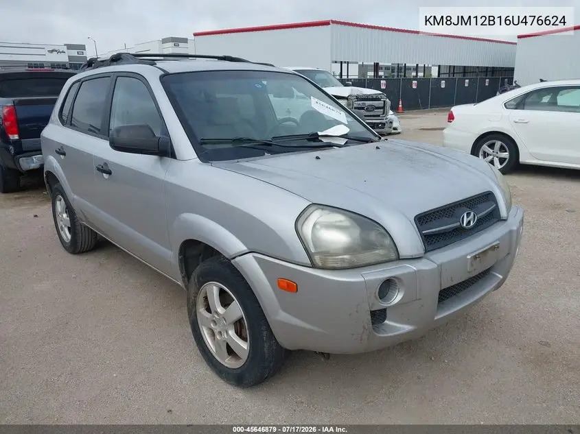 2006 Hyundai Tucson Gl VIN: KM8JM12B16U476624 Lot: 45646879
