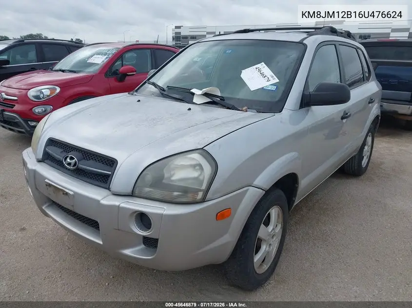 2006 Hyundai Tucson Gl VIN: KM8JM12B16U476624 Lot: 45646879