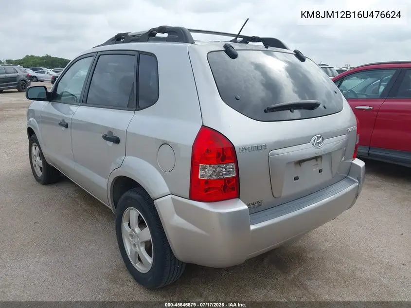 2006 Hyundai Tucson Gl VIN: KM8JM12B16U476624 Lot: 45646879