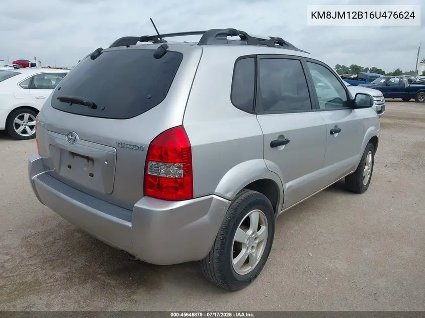 2006 Hyundai Tucson Gl VIN: KM8JM12B16U476624 Lot: 45646879