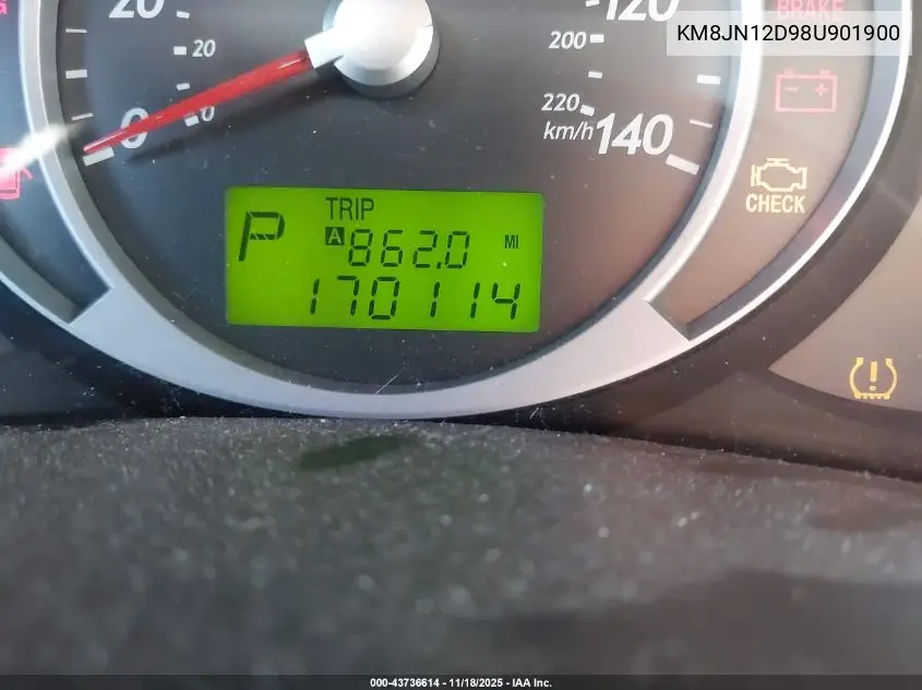 KM8JN12D98U901900 2008 Hyundai Tucson Limited V6/Se