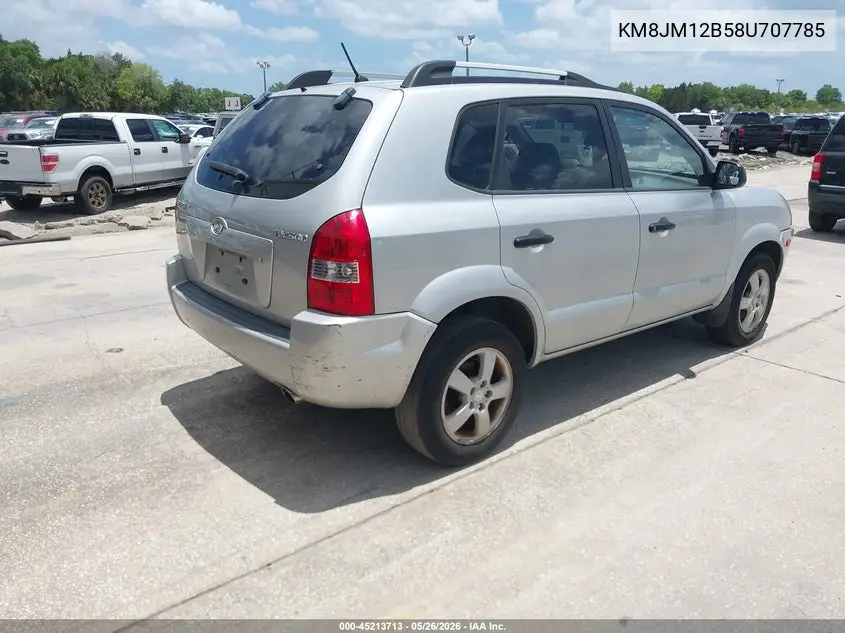 2008 Hyundai Tucson Gls VIN: KM8JM12B58U707785 Lot: 45213713