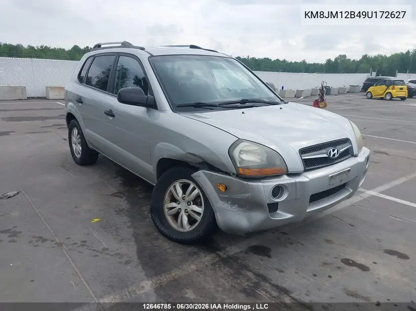 2009 Hyundai Tucson VIN: KM8JM12B49U172627 Lot: 12646785