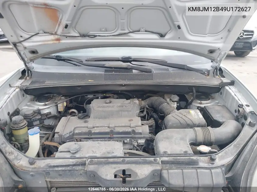 2009 Hyundai Tucson VIN: KM8JM12B49U172627 Lot: 12646785