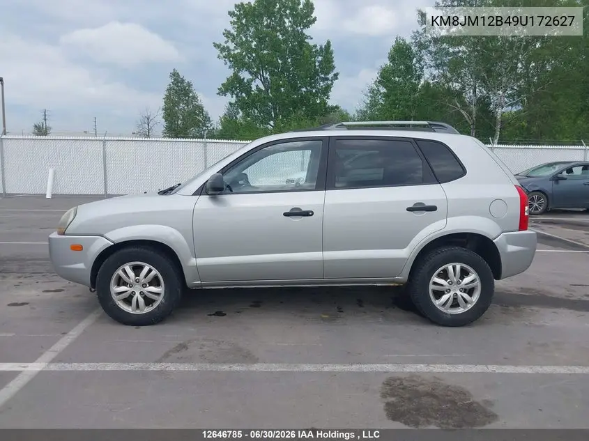 2009 Hyundai Tucson VIN: KM8JM12B49U172627 Lot: 12646785