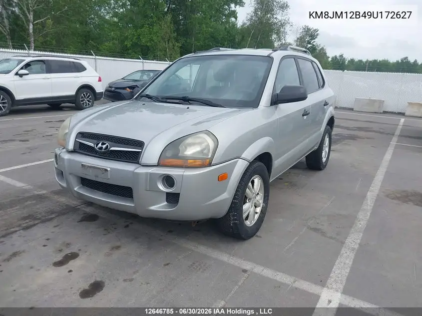 2009 Hyundai Tucson VIN: KM8JM12B49U172627 Lot: 12646785