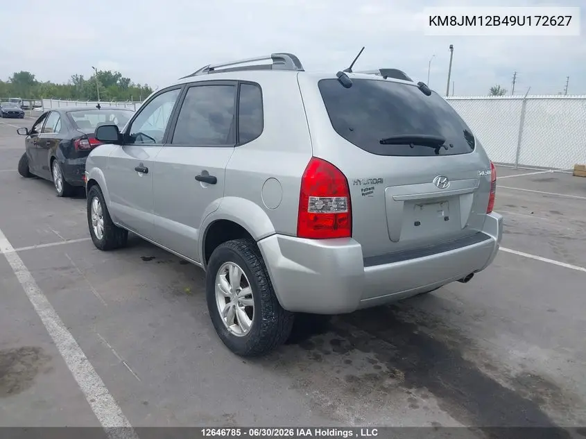 2009 Hyundai Tucson VIN: KM8JM12B49U172627 Lot: 12646785