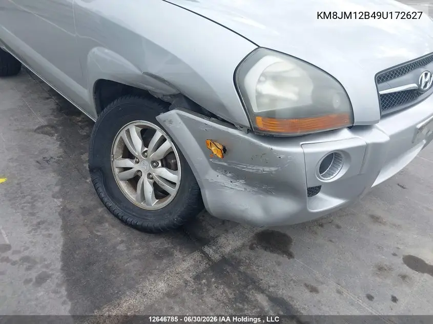 2009 Hyundai Tucson VIN: KM8JM12B49U172627 Lot: 12646785