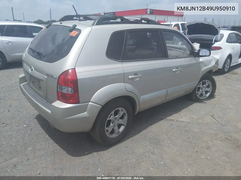 2009 Hyundai Tucson Limited VIN: KM8JN12B49U950910 Lot: 45661139