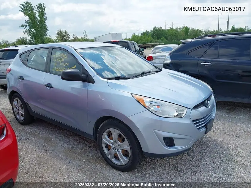2010 Hyundai Tucson Gl VIN: KM8JTCAC6AU063017 Lot: 20269382