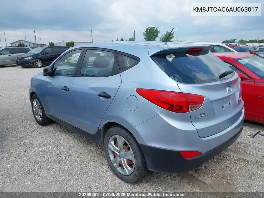 2010 Hyundai Tucson Gl VIN: KM8JTCAC6AU063017 Lot: 20269382