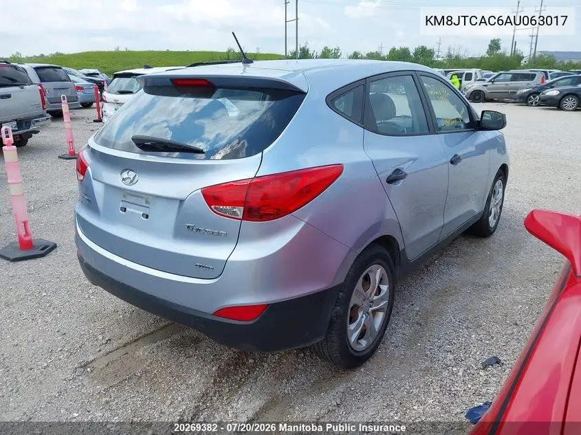 2010 Hyundai Tucson Gl VIN: KM8JTCAC6AU063017 Lot: 20269382