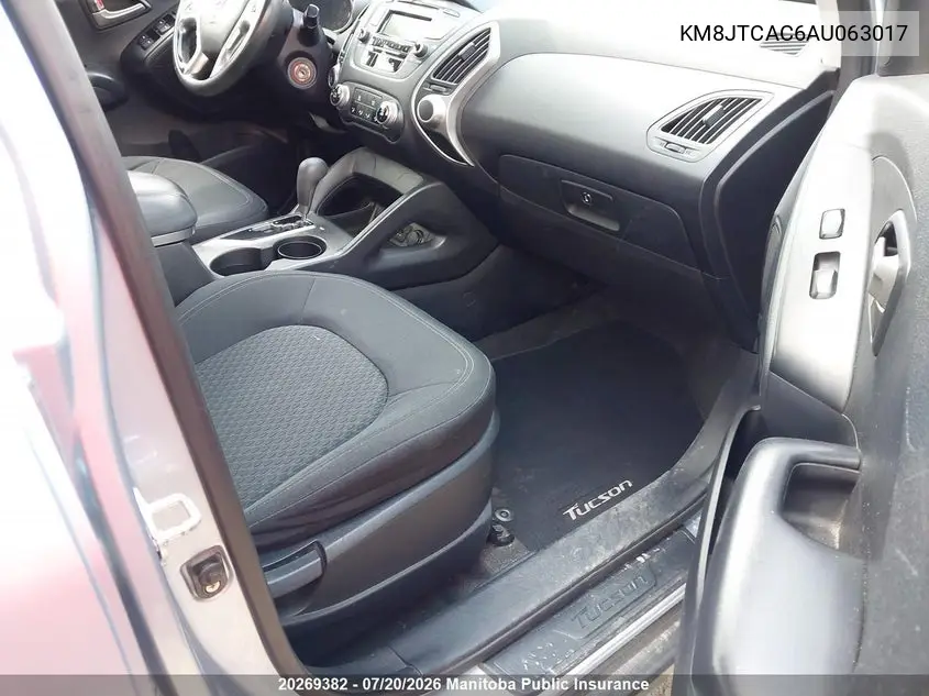 2010 Hyundai Tucson Gl VIN: KM8JTCAC6AU063017 Lot: 20269382