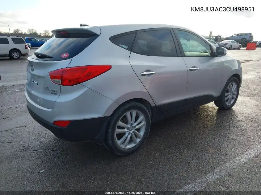 KM8JU3AC3CU498951 2012 Hyundai Tucson Limited
