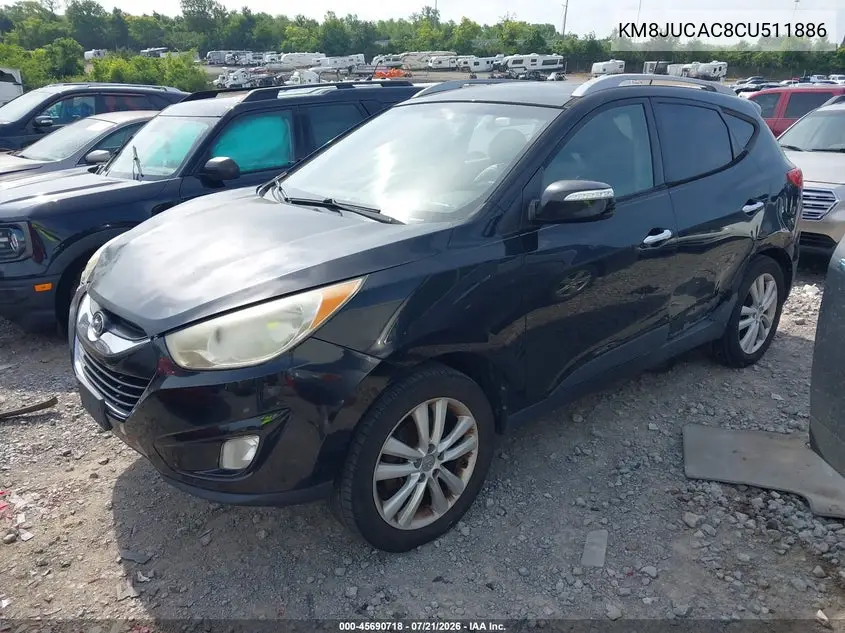 2012 Hyundai Tucson Limited VIN: KM8JUCAC8CU511886 Lot: 45690718