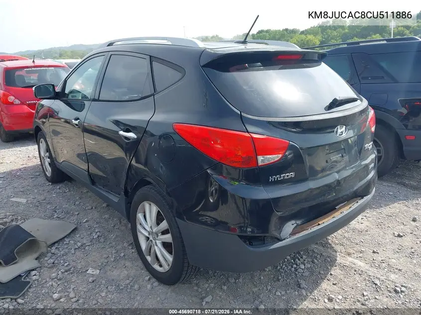 2012 Hyundai Tucson Limited VIN: KM8JUCAC8CU511886 Lot: 45690718