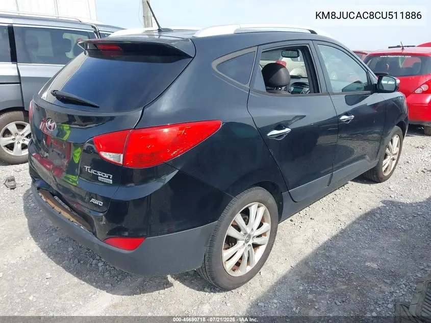 2012 Hyundai Tucson Limited VIN: KM8JUCAC8CU511886 Lot: 45690718