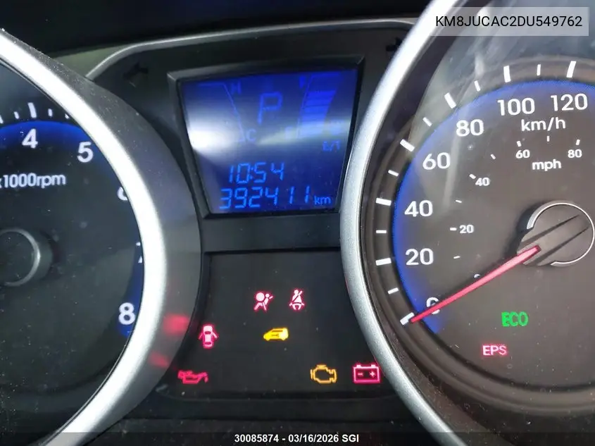 2013 Hyundai Tucson Gls/Limited VIN: KM8JUCAC2DU549762 Lot: 30085874
