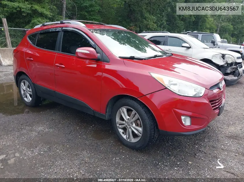 2013 Hyundai Tucson Gls VIN: KM8JUCAC3DU643567 Lot: 45580427