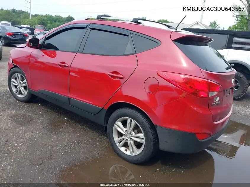 2013 Hyundai Tucson Gls VIN: KM8JUCAC3DU643567 Lot: 45580427