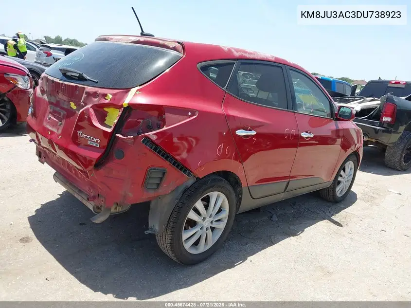 2013 Hyundai Tucson Limited VIN: KM8JU3AC3DU738923 Lot: 45674428