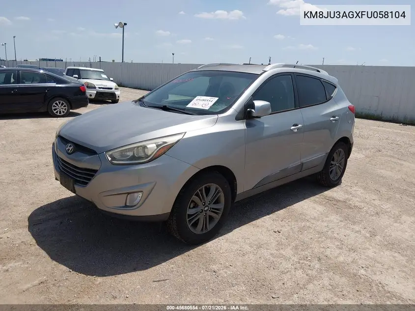 2015 Hyundai Tucson Se VIN: KM8JU3AGXFU058104 Lot: 45680554