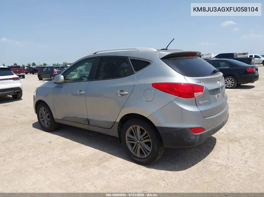 2015 Hyundai Tucson Se VIN: KM8JU3AGXFU058104 Lot: 45680554