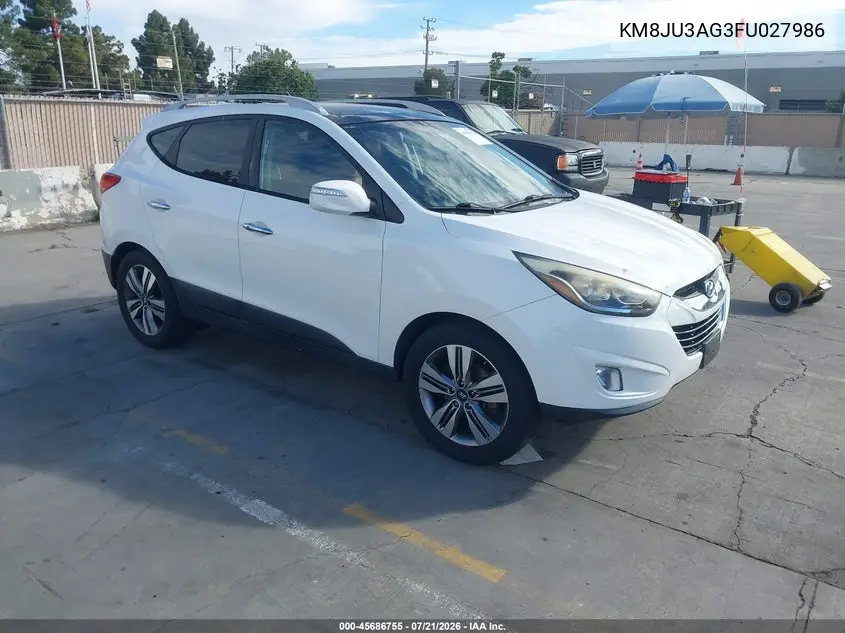 2015 Hyundai Tucson Limited VIN: KM8JU3AG3FU027986 Lot: 45686755