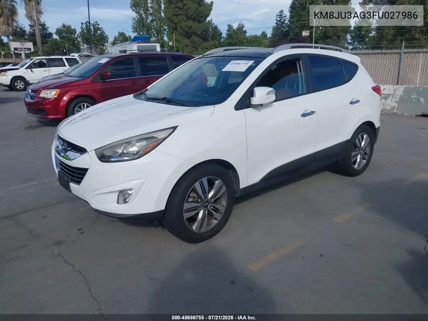 2015 Hyundai Tucson Limited VIN: KM8JU3AG3FU027986 Lot: 45686755
