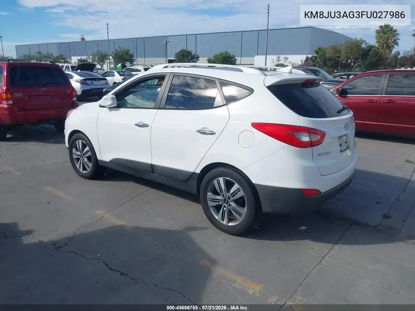 2015 Hyundai Tucson Limited VIN: KM8JU3AG3FU027986 Lot: 45686755