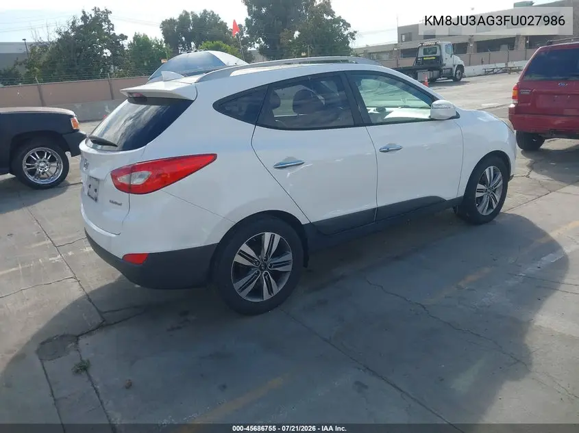 2015 Hyundai Tucson Limited VIN: KM8JU3AG3FU027986 Lot: 45686755