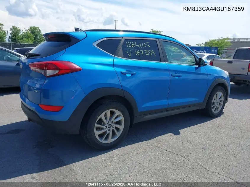 2016 Hyundai Tucson Luxury VIN: KM8J3CA44GU167359 Lot: 12641115x