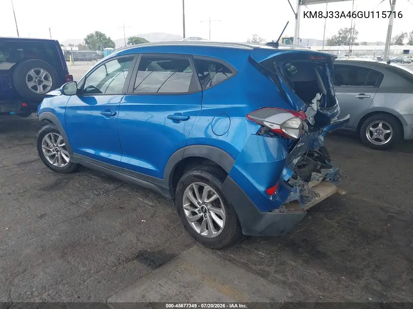 2016 Hyundai Tucson Se VIN: KM8J33A46GU115716 Lot: 45677349
