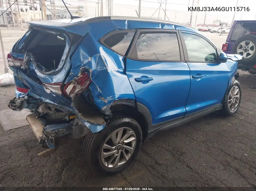 2016 Hyundai Tucson Se VIN: KM8J33A46GU115716 Lot: 45677349